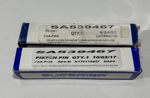 P/N: SA539467 Superior Piston Pin & Plug Assy