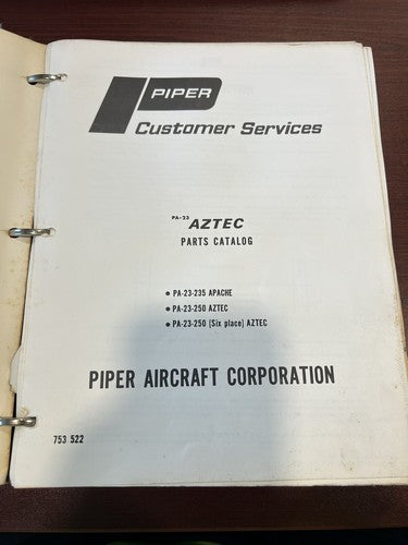 Piper: PA-23 Aztec - Parts Catalog P/N: 753-522