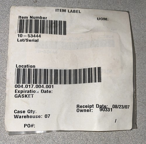 Aircraft - Gasket P/N: 10-53444