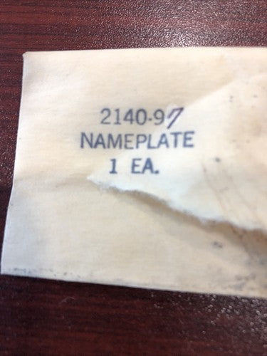 Aircraft - Nameplate P/N: 2140-97