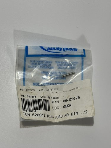 P/N: 626813 TCM Pin -Tubular Dim .72 (Alt P/N 06-02075)