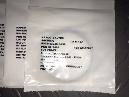 KAPCO / VALTEC O-Ring P/N: M83248/1-138