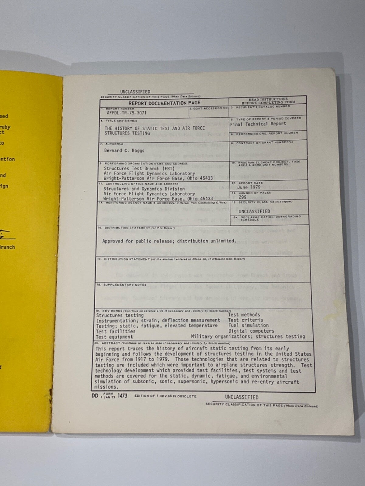 The History of Static Test and Airforce Structures Testing