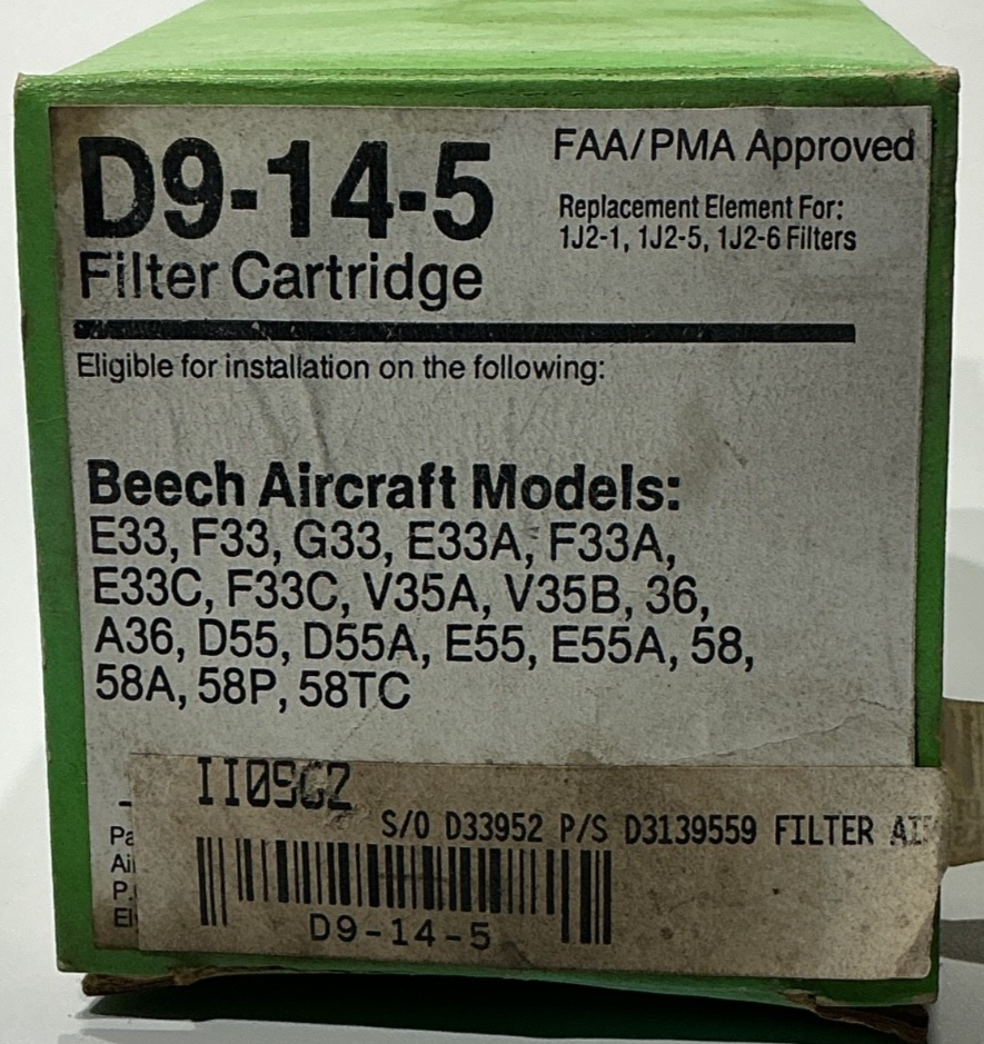 P/N: D9-14-5 Airborne Filter Cartridge (NE)