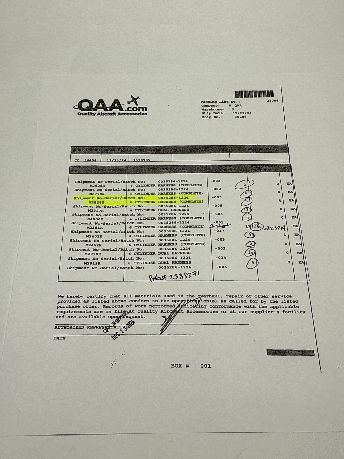 P/N: M2828R Slick Harness for 6200/6300 Series Mags M2829LH & M2830RH (New)