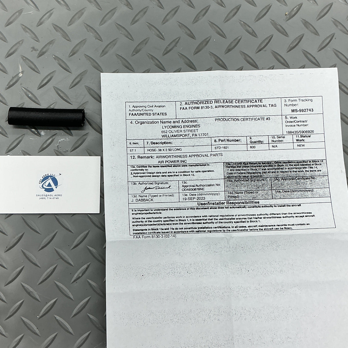 P/N: STD-1821 Lycoming Drain Hose (NE)