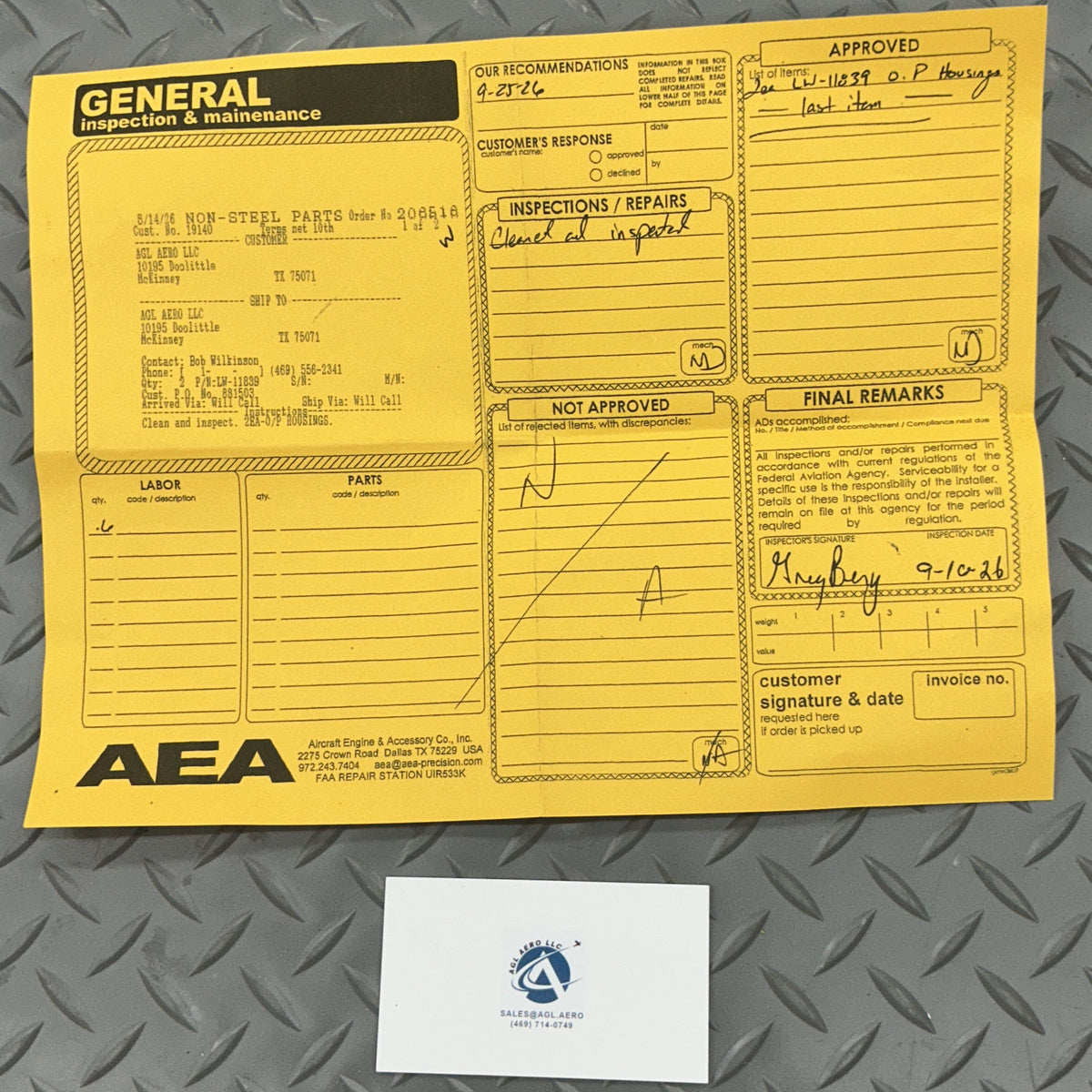 P/N: LW-11839 Lycoming Body-Oil Pump (IN)