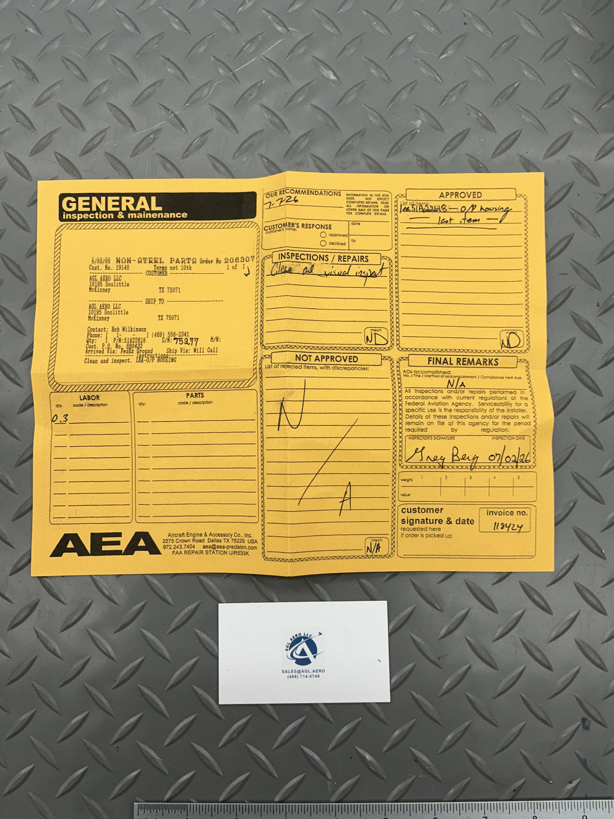 P/N: 51A22618 Lycoming Body Assembly Oil Pump (IN)