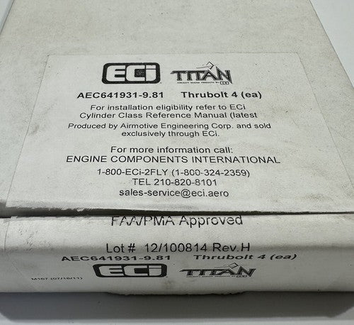 P/N: AEC641931-9.81 Continental Thru Bolt - Set of 4