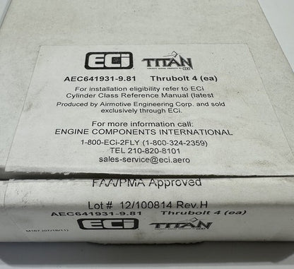 P/N: AEC641931-9.81 Continental Thru Bolt - Set of 4