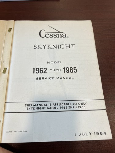 Cessna - SKYKNIGHT Model 1962 - 1965 Service Manual