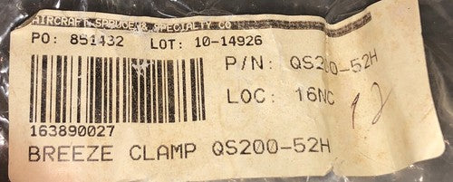 Aircraft Spruce & Specialty - Breeze Clamp P/N: QS200-52H