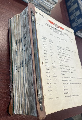 Continental Motors Corporation Aircraft Engine Division - Service Bulletin Index