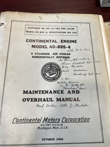 TCM: Model A0-895-4, Maintenance & Overhaul Manual