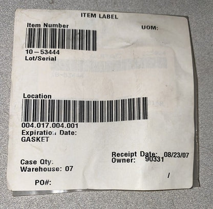 Aircraft - Gasket P/N: 10-53444