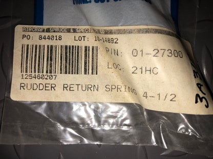 Aircraft Spruce & Specialty - Rudder Return Spring (4.5) P/N: 01-27300