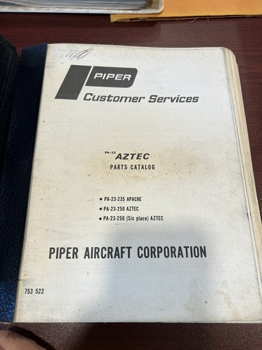 Piper: PA-23 Aztec - Parts Catalog  P/N: 753-522