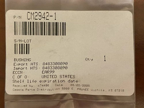 Cessna - Bushing P/N: CM2942-1