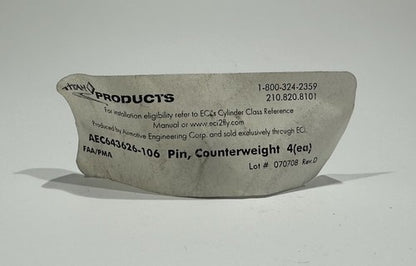 P/N: AEC643626-106 Continental Pin, Counterweight