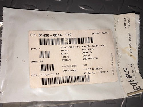 Anillo - Washer P/N: S1450-6B14-010