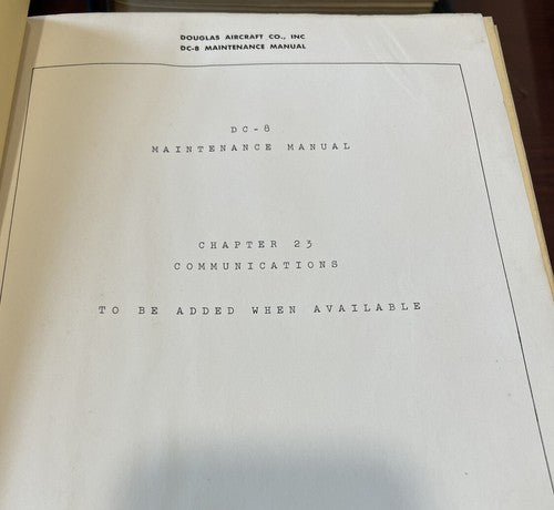 Douglas Aircraft: DC-8, Maintenance Manual (Ch. 23 Communications)