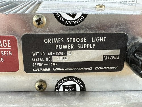 P/N: 60-1520-3 Grimes Strobe Light Power Supply with 8130-3