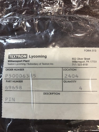 Lycoming - Pin P/N: 69658