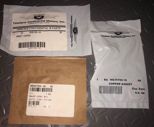 P/N: MS35769-18 TCM / KAPCO - Copper Gaskets -for one