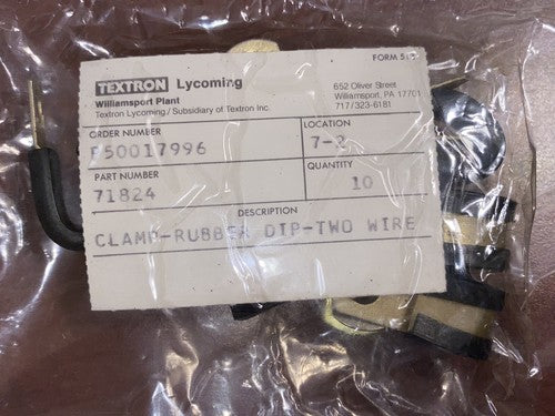 P/N: 71824 Lycoming: Clamp-Rubber Dip-Two Wire (NE) - for one clamp