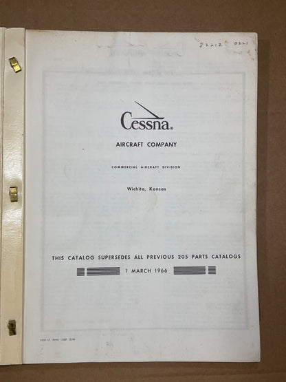 Parts Catalog Cessna 205 & 205A (March 1, 1966)