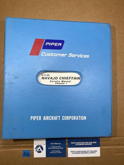 Customer Services Piper PA-31-350 Navajo Chieftain Service Manual Vol 1 (1972)