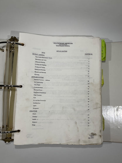 Gulfstream American GA-7 Cougar Maintenance Manual