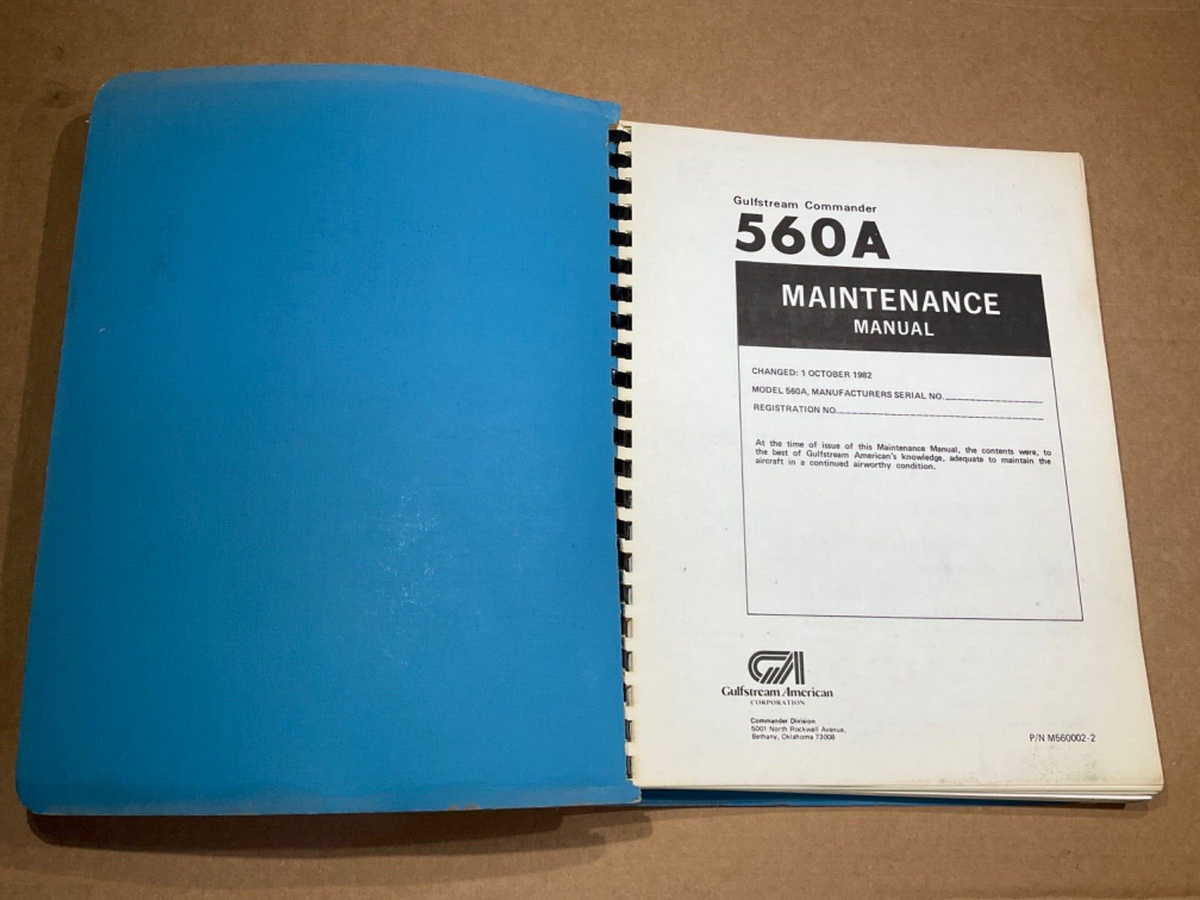 Maintenance Manual Gulfstream Commander 560A (1982)