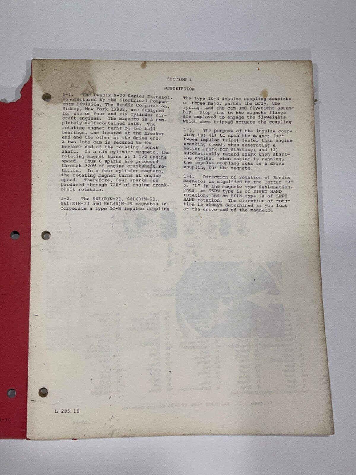 Bendix S-20 Series Aircraft Magnetos - Overhaul Instructions - August 1975
