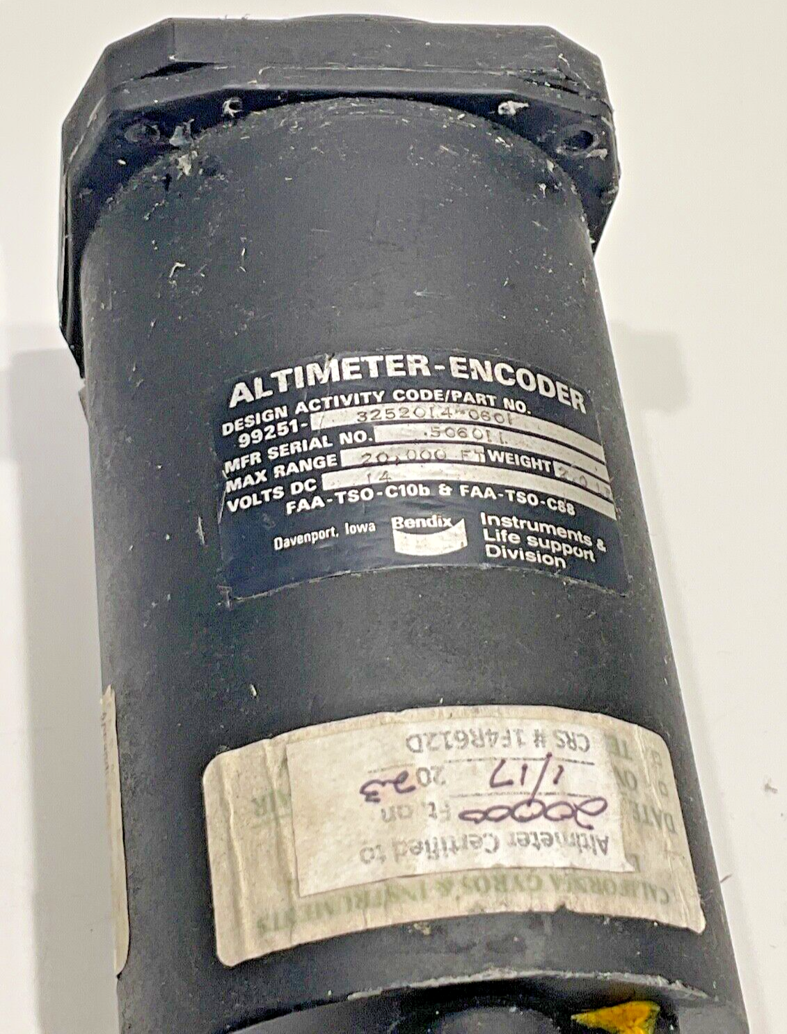 P/N:  99251-3252014-0601 Bendix Altimeter Encoder (AR) - Duchess 76
