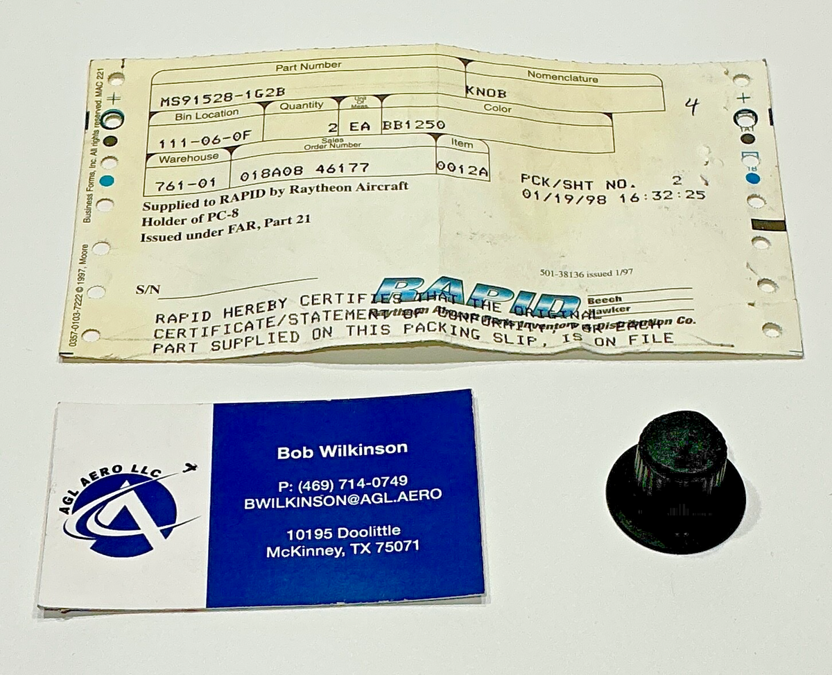P/N: MS91528-1G2B Raytheon Knob (NE)