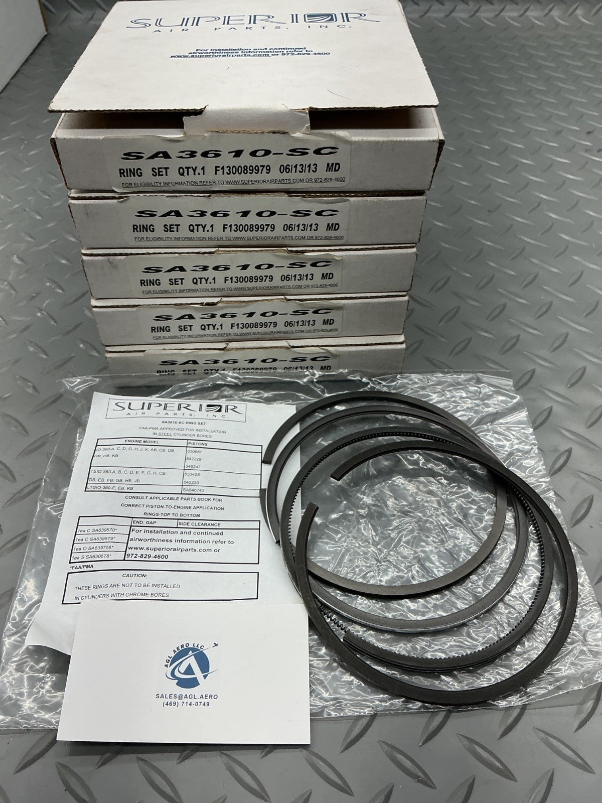 P/N: SA3610-SC Superior Single Cylinder Ring Set (NE)