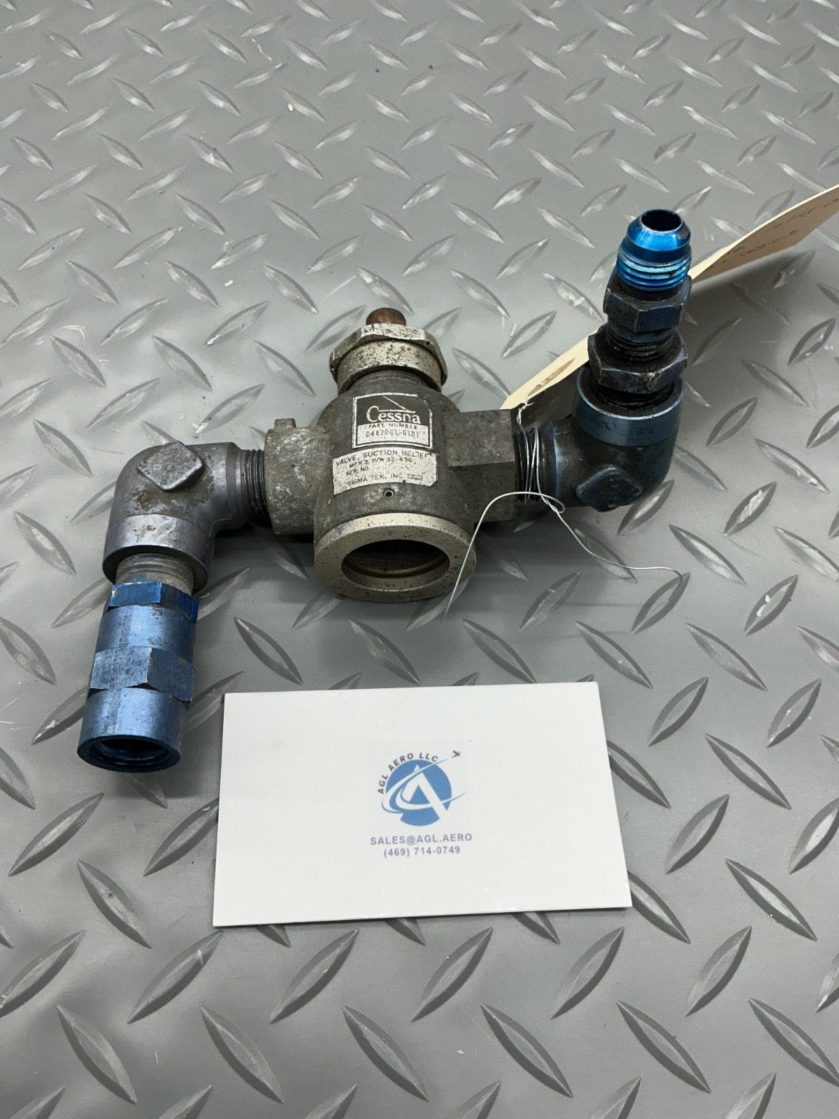 P/N: 32-436 Sigma Tek Suction Relief Valve - Cessna P/N C482001-0101 - for 1