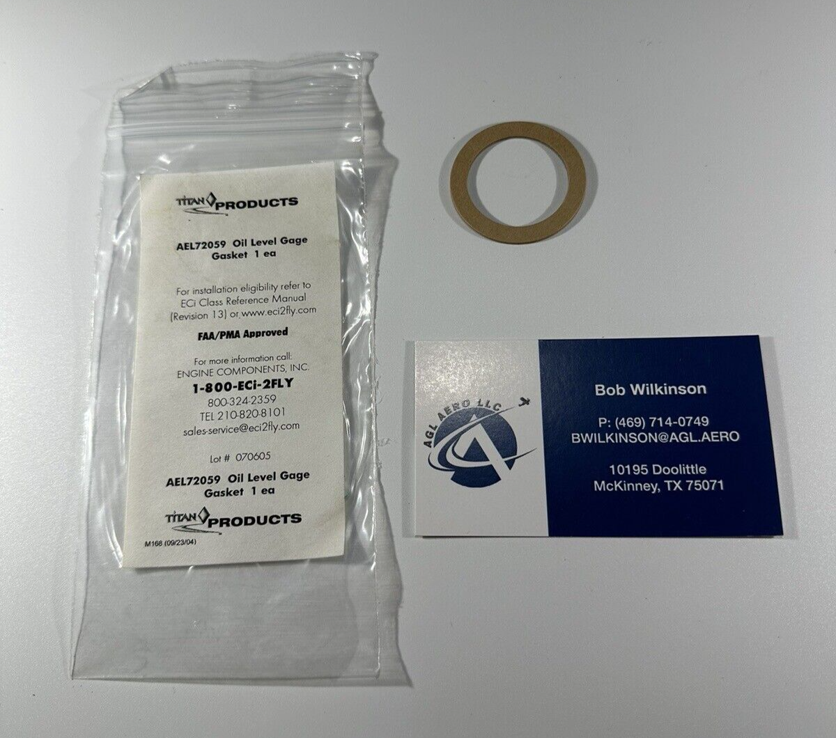 P/N: AEL72059 Continental Gasket Oil Level Gage