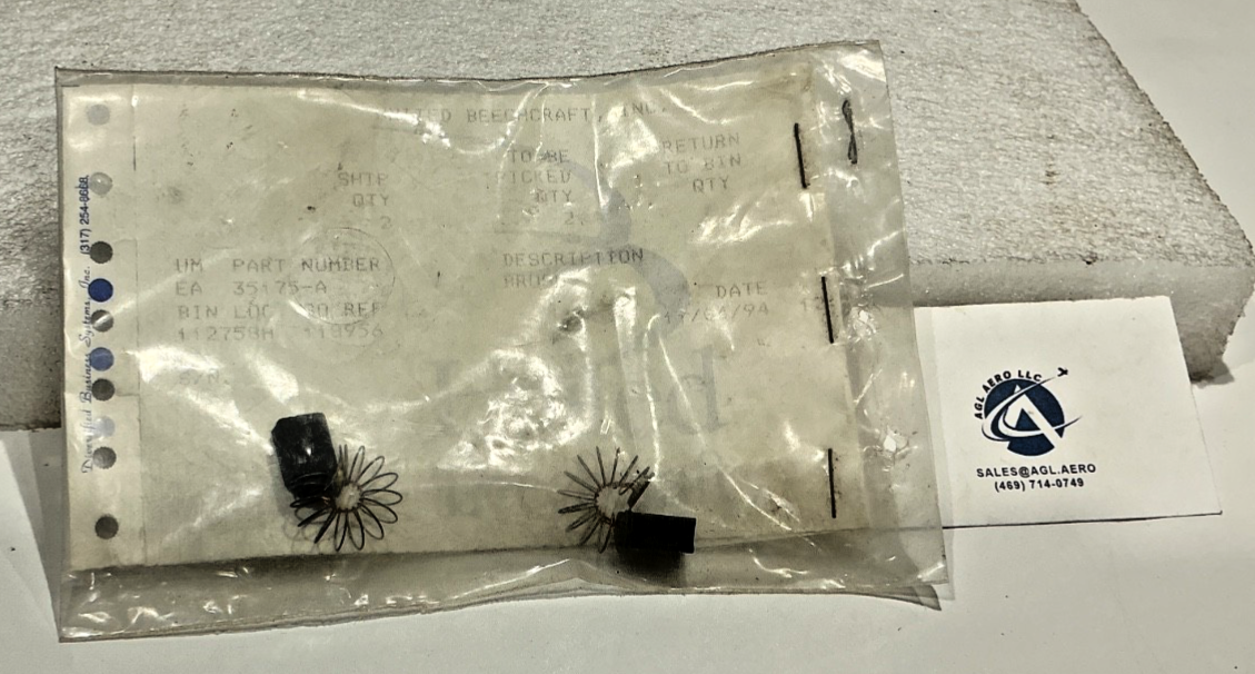 P/N: 35175-A  Beechcraft Bushing and Spring Assembly (NOS) - for one