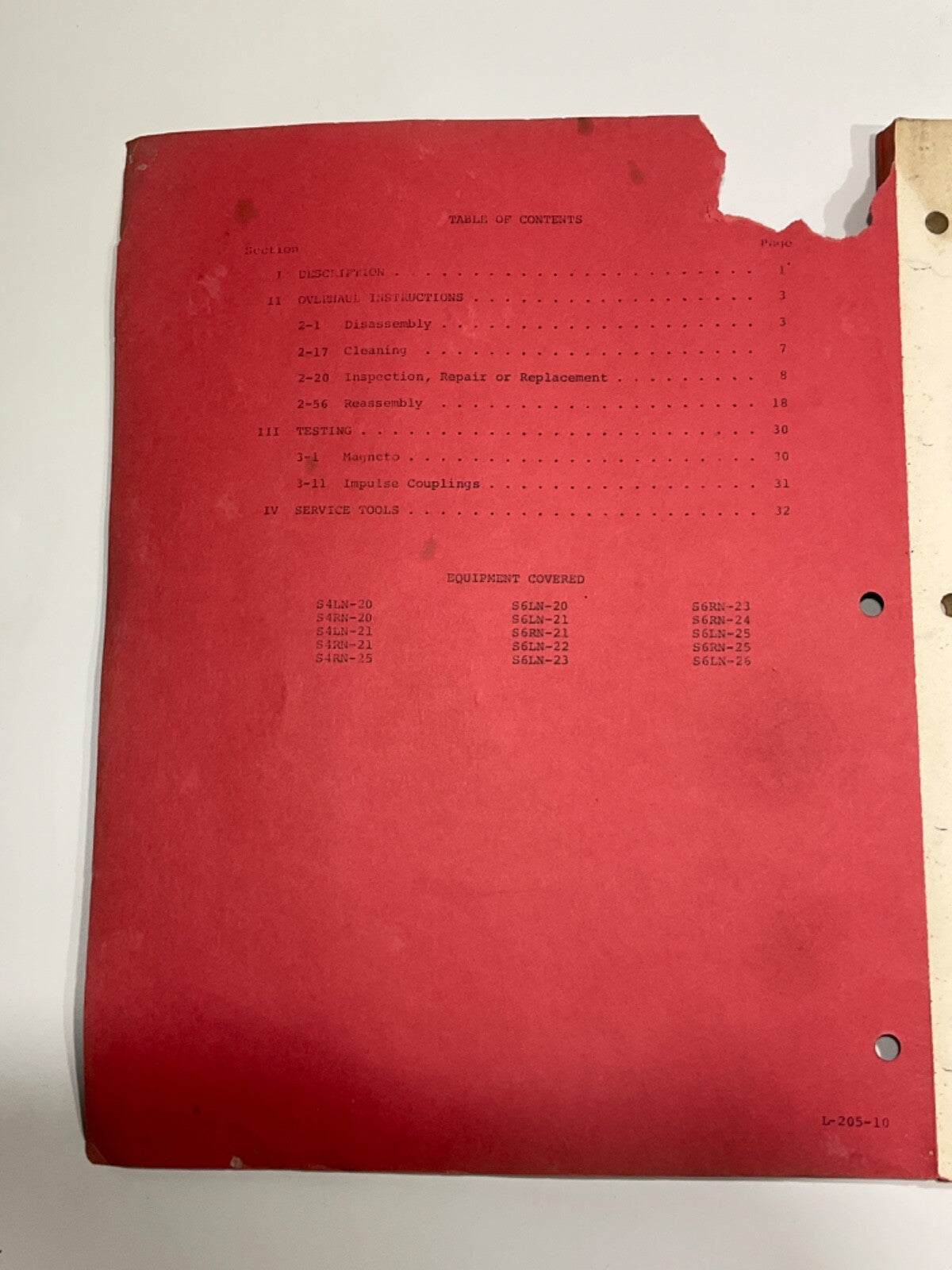 Bendix S-20 Series Aircraft Magnetos - Overhaul Instructions - August 1975