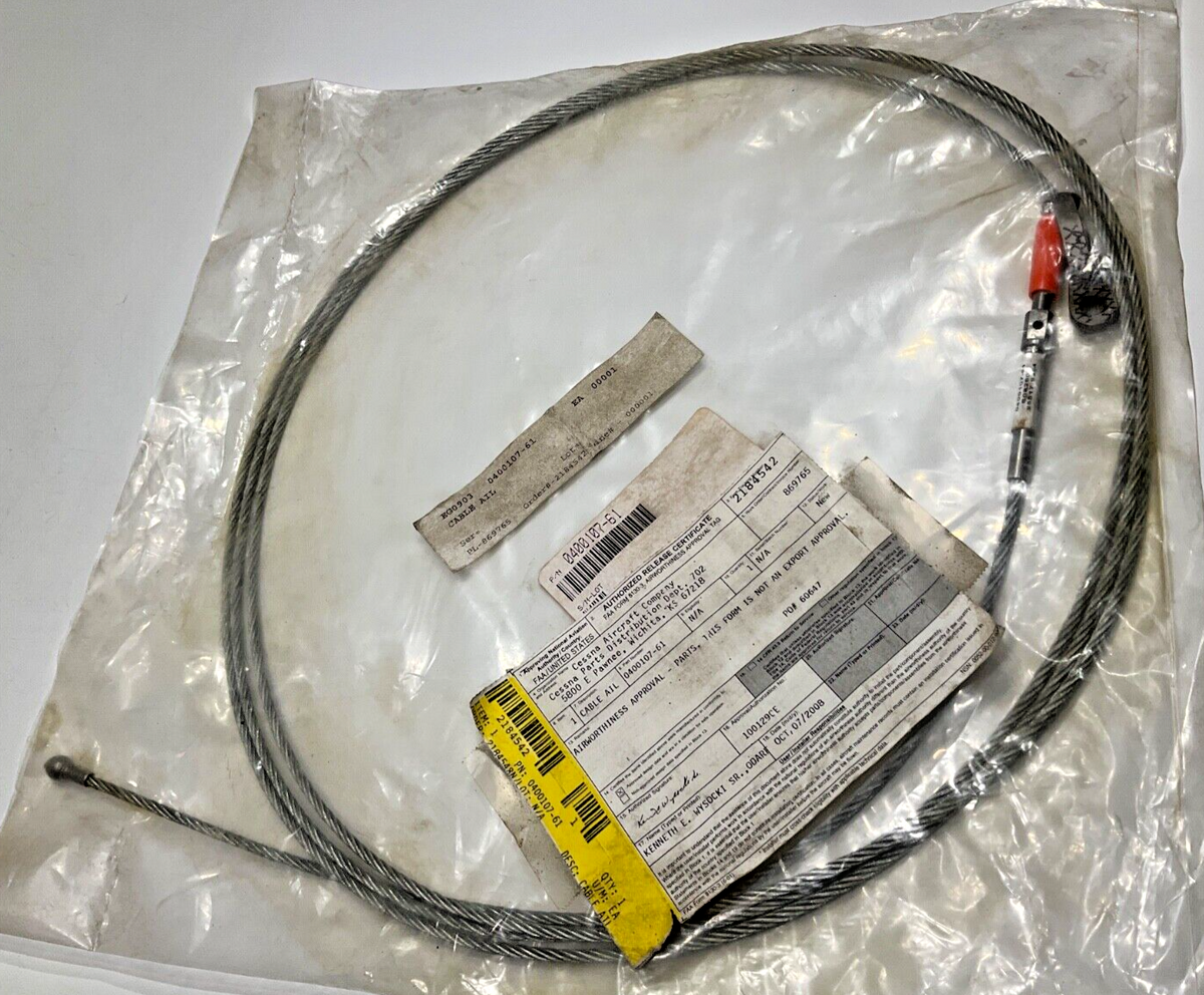 P/N: 0400107-61 Cessna Cable Aileron with 8130 (NOS)