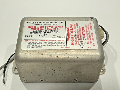 P/N: A412A HS-14 Whelen Strobe Light Power Supply (AR)