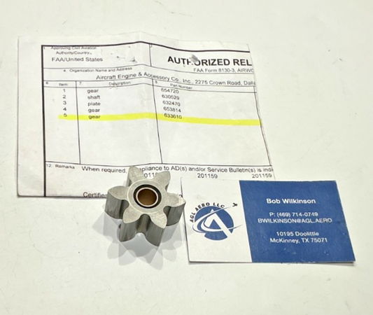 P/N: 633610 TCM Oil Pump Gear and Bushing  (8130 Certified Inspected) -for one