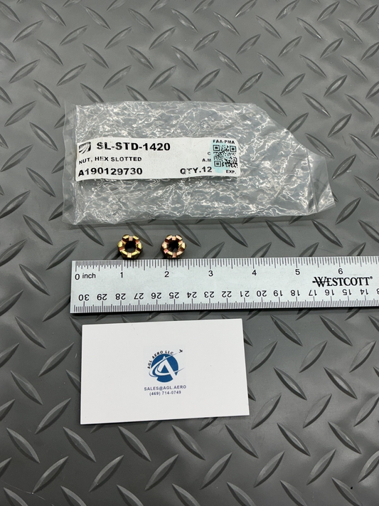 P/N: SL-STD-1420 Slotted hex nut -NOS