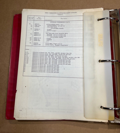 Parts Catalog Gulfstream Commander 500, 520, 560,560E, 680, 680E, & 720 (1981)