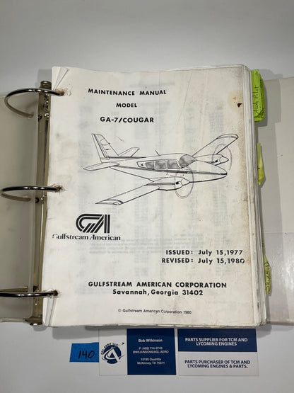 Gulfstream American GA-7 Cougar Maintenance Manual