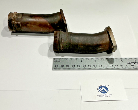 P/N: 0550176-57,  1/4" flange Curved Exhaust Riser for C-172 (AR)