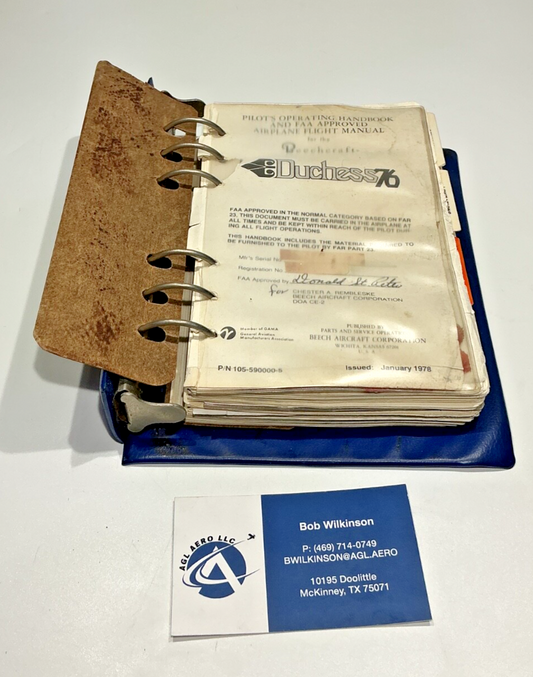 P/N: 105-590000-5 Pilot's Operating Handbook / Flight Manual - Duchess 76