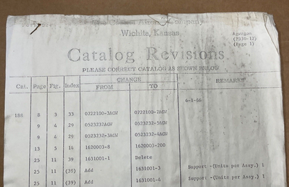 Parts Catalog Cessna Agwagon - February 1, 1966